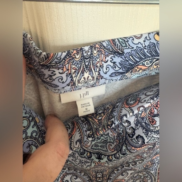 J. Jill Paisley Pull-On Knit Skirt | Size Medium Petite | Boho Comfy Classic - Picture 4 of 7